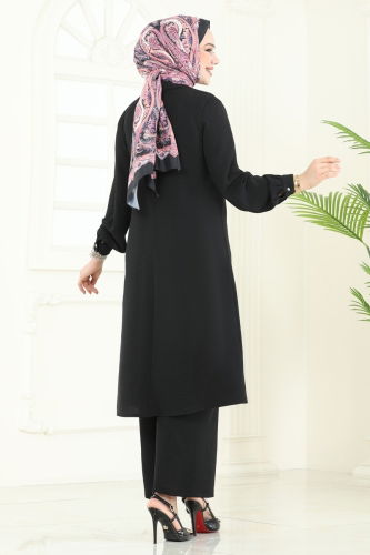 moda selvim طقم أسود PL9149 - Thumbnail
