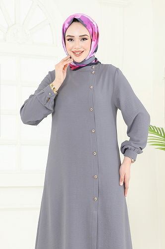 moda selvim طقم رمادي PL9149 - Thumbnail