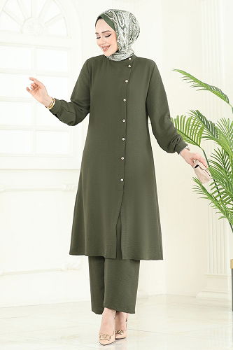 moda selvim طقم اخضر عفني PL9149 - Thumbnail