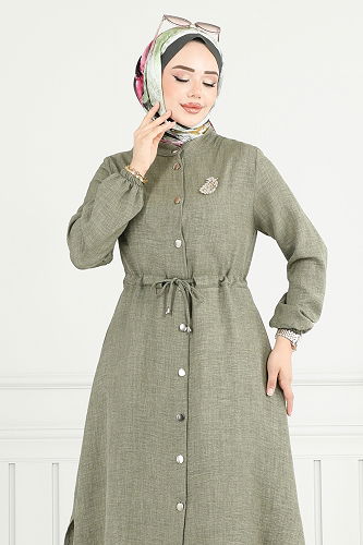 moda selvim طقم أخضر عشبي PL9154 - Thumbnail