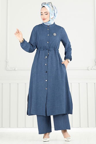 moda selvim طقم ازرق PL9154 - Thumbnail