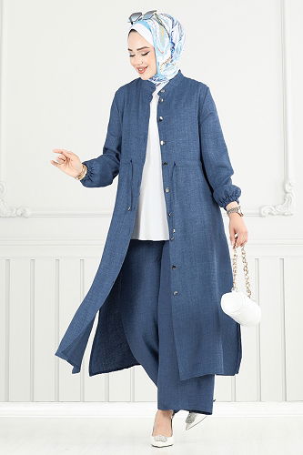 moda selvim طقم ازرق PL9154 - Thumbnail