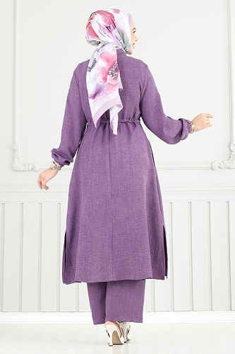 moda selvim طقم ليلكي PL9154 - Thumbnail