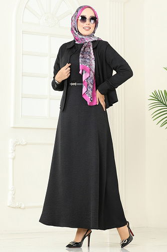 moda selvim طقم أسود PL9157 - Thumbnail