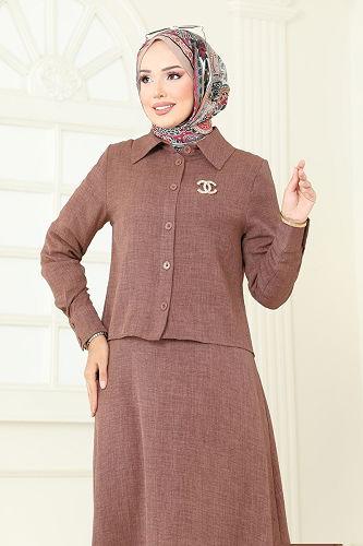 moda selvim Combined PL9157 Brown - Thumbnail