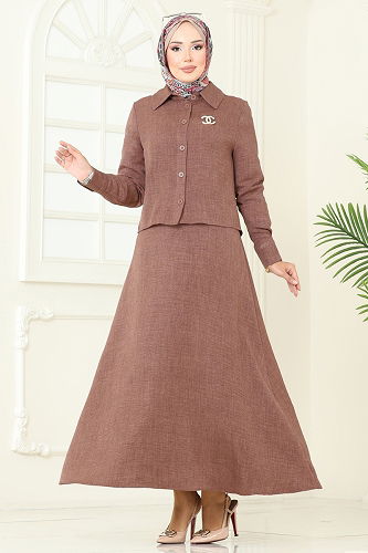 moda selvim Combined PL9157 Brown - Thumbnail