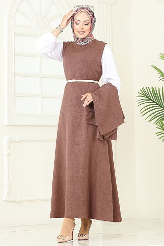 moda selvim Combined PL9157 Brown - Thumbnail