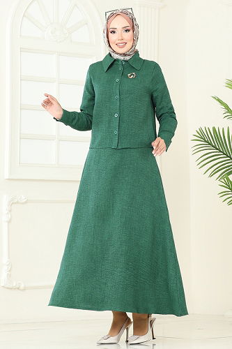 moda selvim طقم زيتي PL9157 - Thumbnail