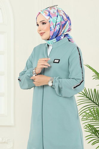 moda selvim طقم أخضر باهت PL9164 - Thumbnail