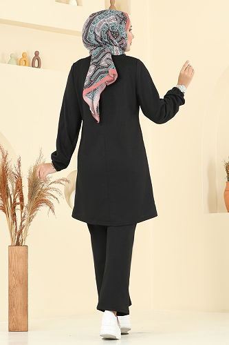 moda selvim طقم أسود PL9166 - Thumbnail