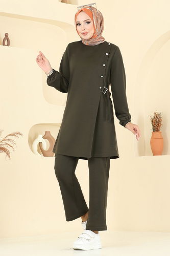 moda selvim طقم اخضر عفني PL9166 - Thumbnail