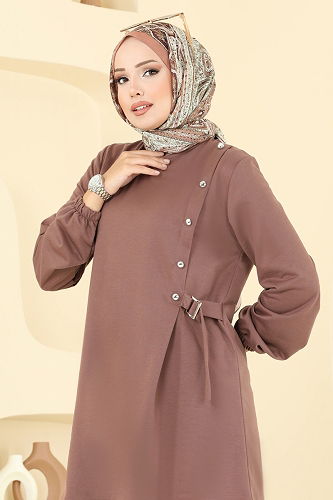 moda selvim طقم بني فاتح PL9166 - Thumbnail