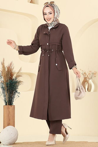 moda selvim طقم بني PL9168 - Thumbnail