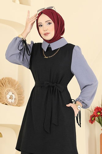 moda selvim طقم أسود و رمادي PL9172 - Thumbnail