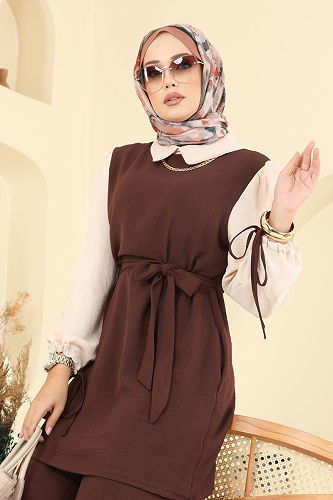 moda selvim Combined PL9172 Brown - Thumbnail