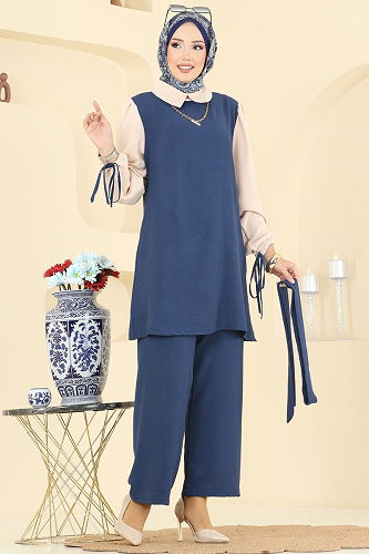 moda selvim طقم ازرق PL9172 - Thumbnail