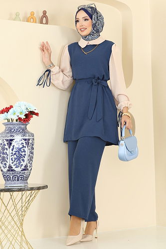 moda selvim طقم ازرق PL9172 - Thumbnail