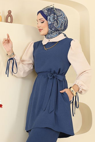 moda selvim طقم ازرق PL9172 - Thumbnail