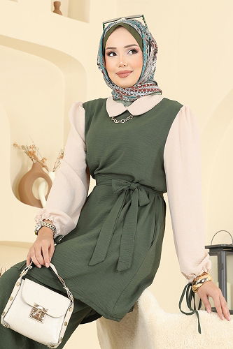moda selvim طقم اخضر عفني PL9172 - Thumbnail