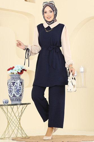 moda selvim Combined PL9172 Light Navy Blue - Thumbnail