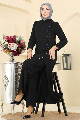 moda selvim طقم أسود PL9175 - Thumbnail