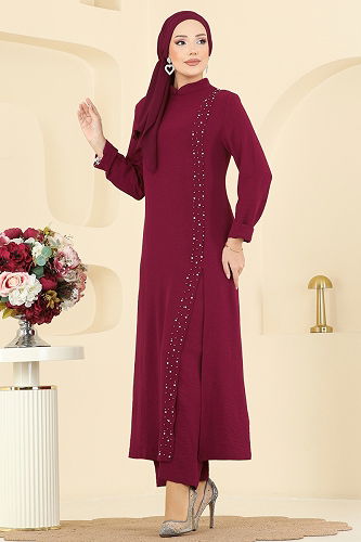 moda selvim Combined PL9175 Burgundy - Thumbnail