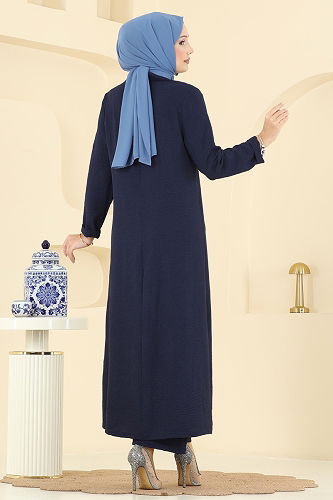 moda selvim طقم كحلي PL9175 - Thumbnail