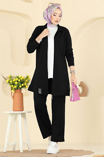 moda selvim طقم أسود PL9176 - Thumbnail