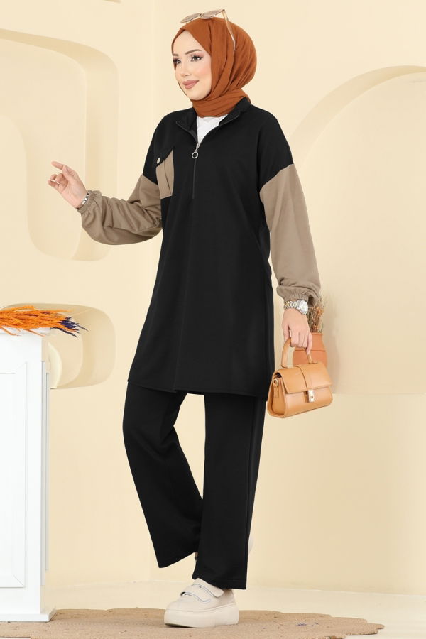 Modaselvim Hijab Combinations Combined PL9180 Black