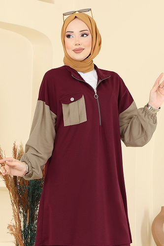 moda selvim Combined PL9180 Burgundy - Thumbnail