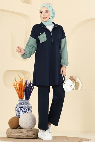 moda selvim طقم كحلي PL9180 - Thumbnail