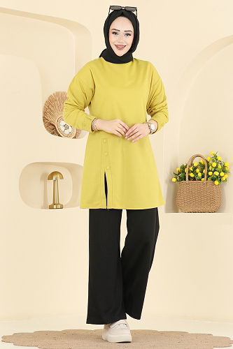 moda selvim طقم فسفوري & أسود PL9181 - Thumbnail