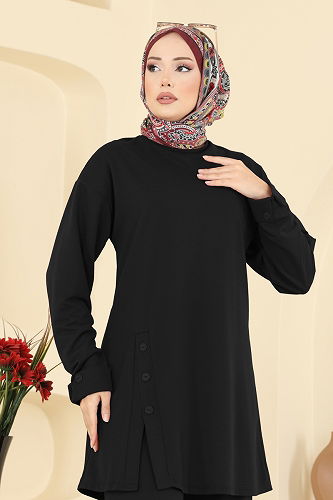 moda selvim طقم أسود PL9181 - Thumbnail