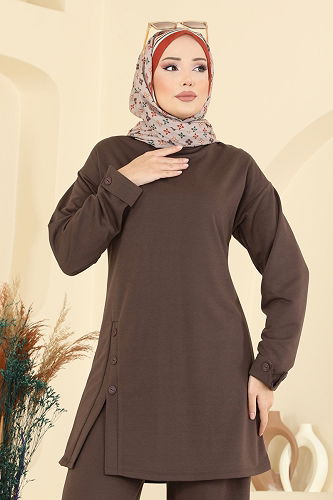 moda selvim Combined PL9181 Brown - Thumbnail