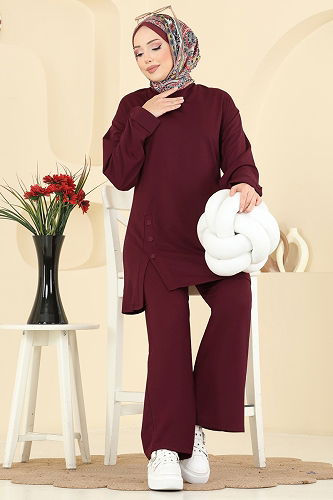 moda selvim Combined PL9181 Burgundy - Thumbnail