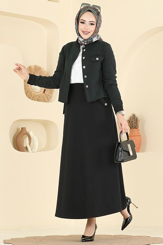 moda selvim Combined PL9182 Emerald & Black - Thumbnail