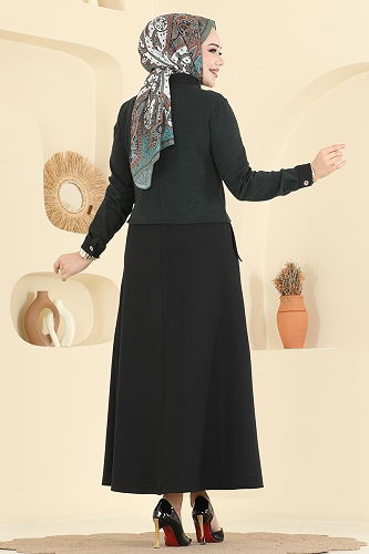 moda selvim Combined PL9182 Emerald & Black - Thumbnail