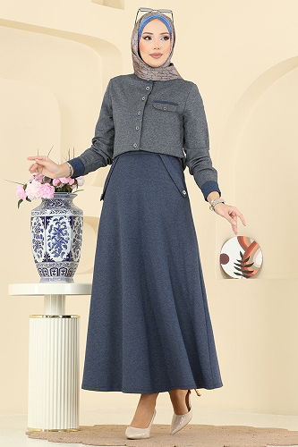 moda selvim Combined PL9182 Navy Blue & Anthracite - Thumbnail