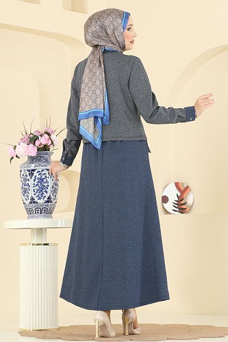 moda selvim Combined PL9182 Navy Blue & Anthracite - Thumbnail