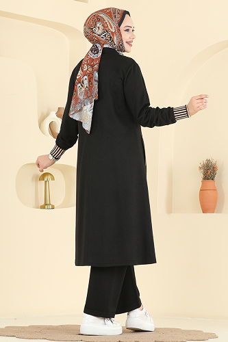 moda selvim طقم أسود PL9185 - Thumbnail