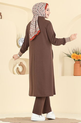 moda selvim طقم بني PL9185 - Thumbnail