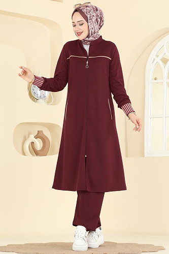 moda selvim Combined PL9185 Dark Burgundy - Thumbnail