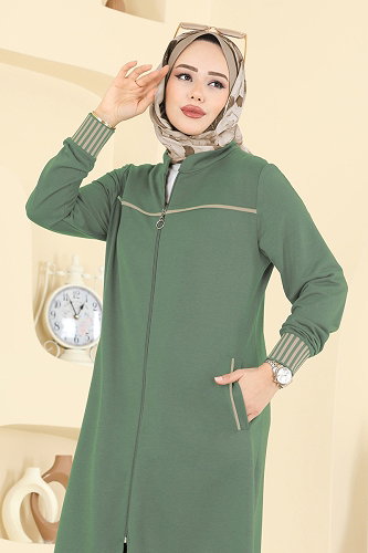 moda selvim طقم أخضر باهت PL9185 - Thumbnail