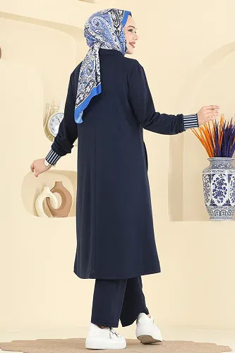 moda selvim طقم كحلي PL9185 - Thumbnail