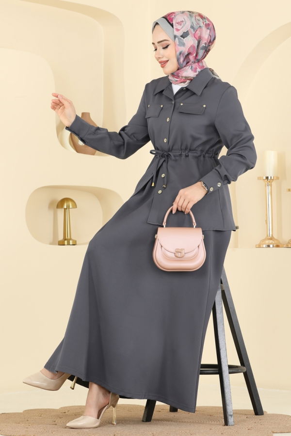 Modaselvim Hijab Combinations Combined PL9187 Anthracite