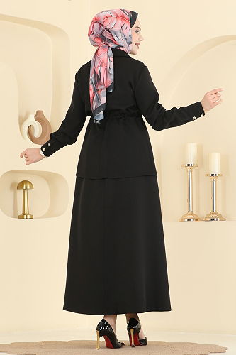 moda selvim طقم أسود PL9187 - Thumbnail