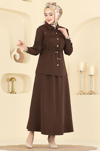 moda selvim Combined PL9187 Brown - Thumbnail