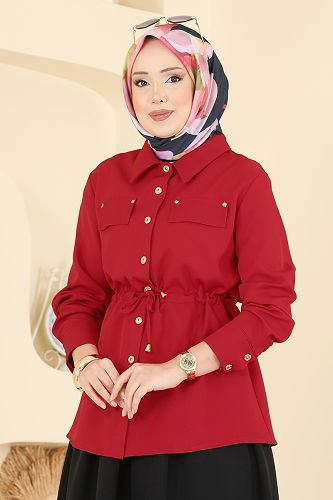 moda selvim طقم أحمر و أسود PL9187 - Thumbnail