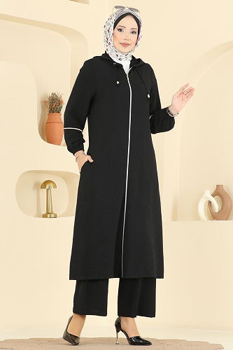 moda selvim طقم أسود PL9189 - Thumbnail