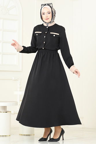 moda selvim طقم أسود PL9192 - Thumbnail